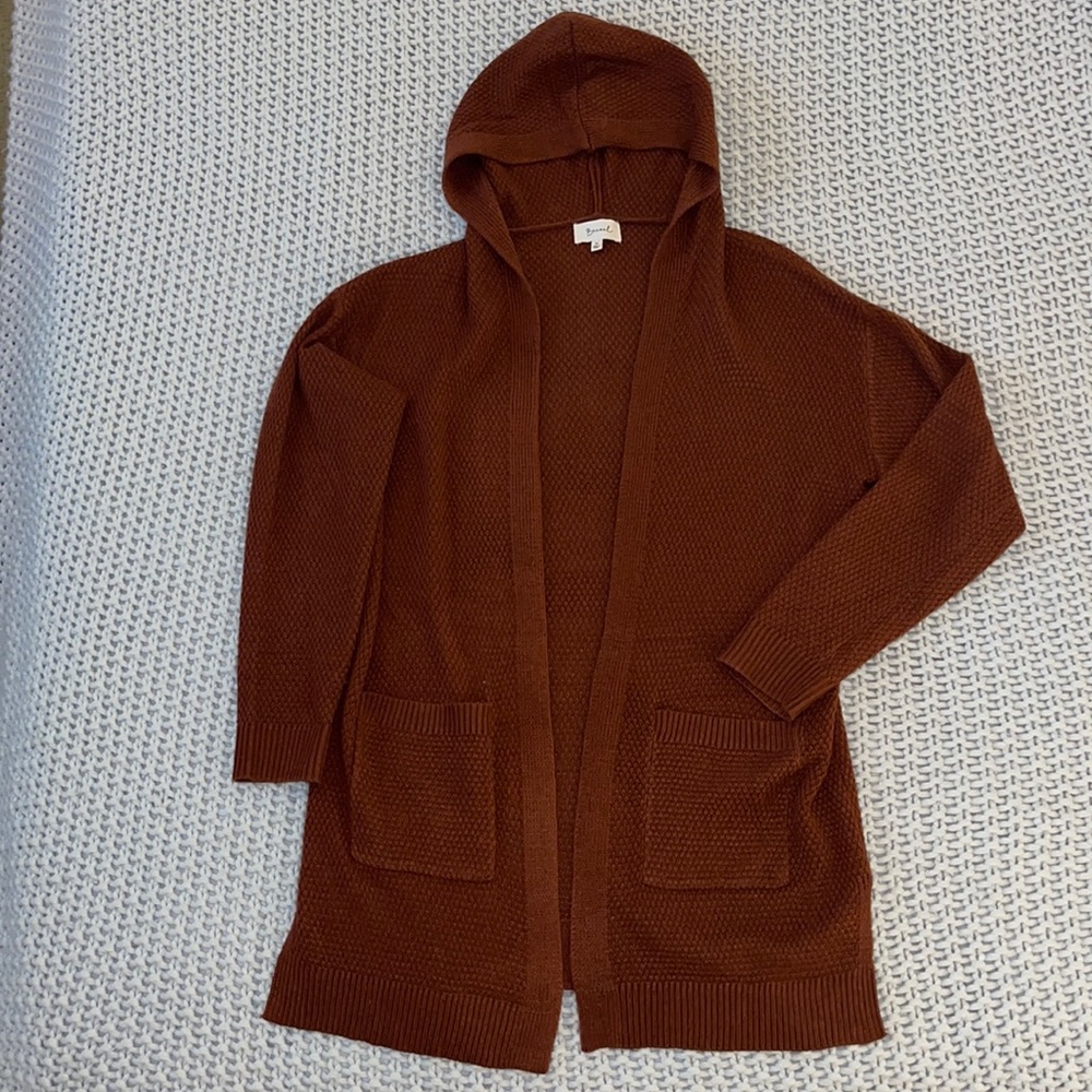 Rust Colored Cardigan Hoodie, Great for Fall Size Medium